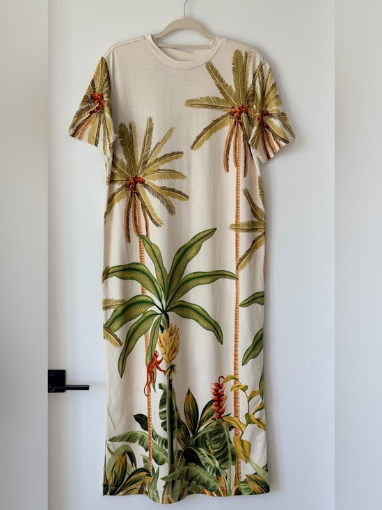 FARM Rio Other - FARM RIO Tropical Palm Print Maxi Dress COVERUP Cream & Green